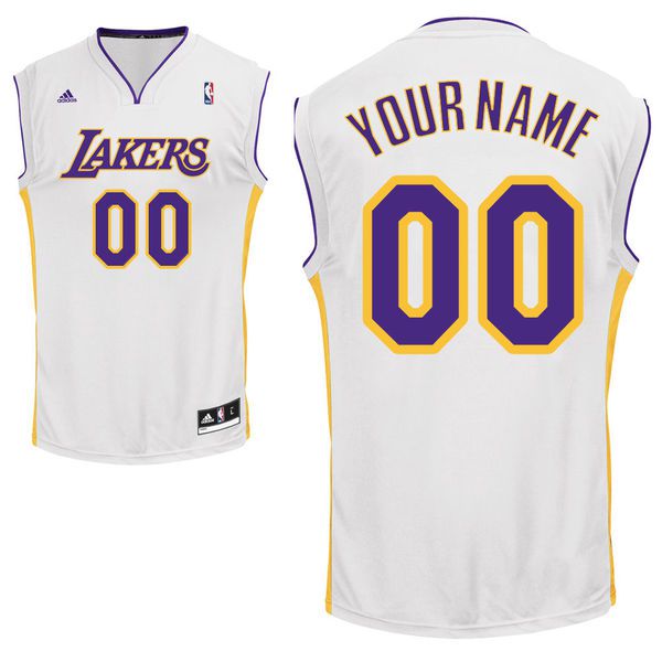 Adidas Los Angeles Lakers Youth Custom Replica Alternate White NBA Jersey